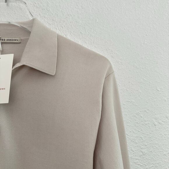 United Arrows Tokyo Knit Polo Shirt Men Medium Cotton Blend Minimalist Preppy - Picture 3 of 9
